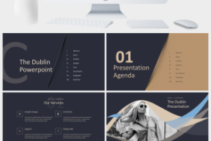 人物杂志风品牌服装发布会PPT模板