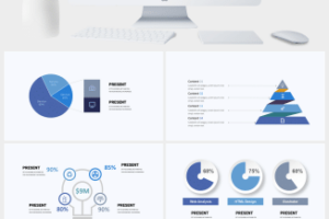 百分比连接关系PPT图表合集