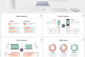 对比百分比信息可视化PPT图表