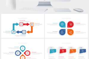 多彩并列递进关系PPT图表