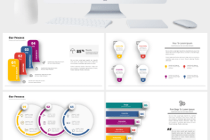 多彩微立体PPT信息图表