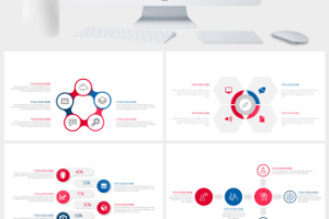 红蓝关系信息可视化PPT图表