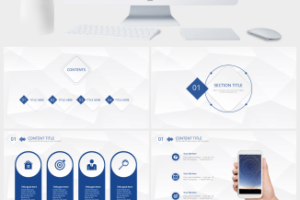 极简多图表多用途PPT模板