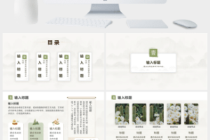 淡雅清新古典文艺PPT模板