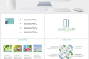 淡雅小清新羽毛通用PPT模板