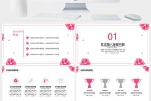 粉色清新文艺少女系列个人工作汇报PPT模板