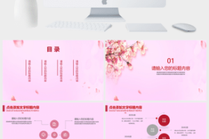 粉色小清新个人年终总结PPT模板