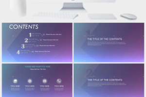 蓝紫色唯美动态小清新商务通用PPT模板