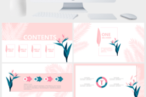 你好七月小清新扁平化动态PPT模板