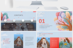 清新大气38女王节日宣传PPT模板