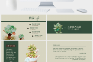 清新多肉工作汇报策划宣传PPT模板