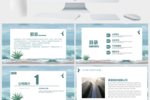 清新时尚公司产品介绍步骤英文解说产品讲解PPT模板