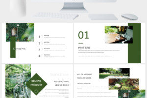 小清新文艺时尚杂志风企业宣传PPT模板