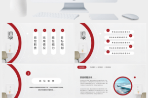 圆圈圆点几何风小清新工作述职报告ppt模板