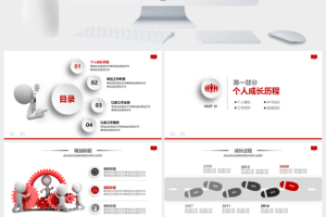3D小人竞聘述职报告PPT模板2