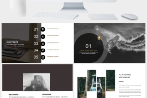 欧美风巴黎铁塔作品集求职简历PPT模板