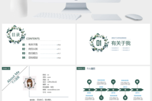 清新简约个人简历PPT模板