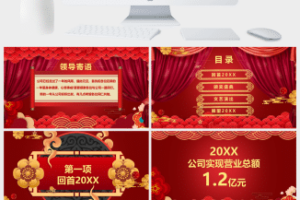 喜庆元旦晚会节目表演颁奖PPT模板