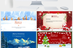 圣诞节贺卡的ppt模板