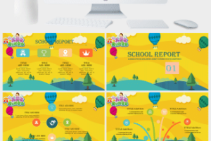 卡通六一儿童节我们的节日主题班会PPT模板