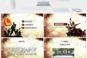 回顾硝烟岁月建军节PPT模板