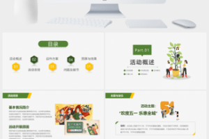 清新绿色田野农民背景的五一劳动节活动策划PPT