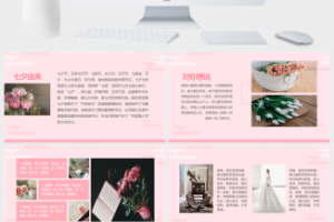 粉色文艺清新七夕情人节告白相册PPT模板