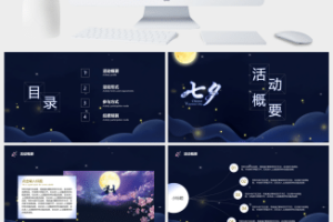 卡通七夕活动策划PPT模板