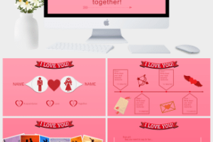 浪漫粉色七夕情人节PPT模板